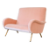 Two-seater sofa from the 1950s in pink, Pierre Frey.