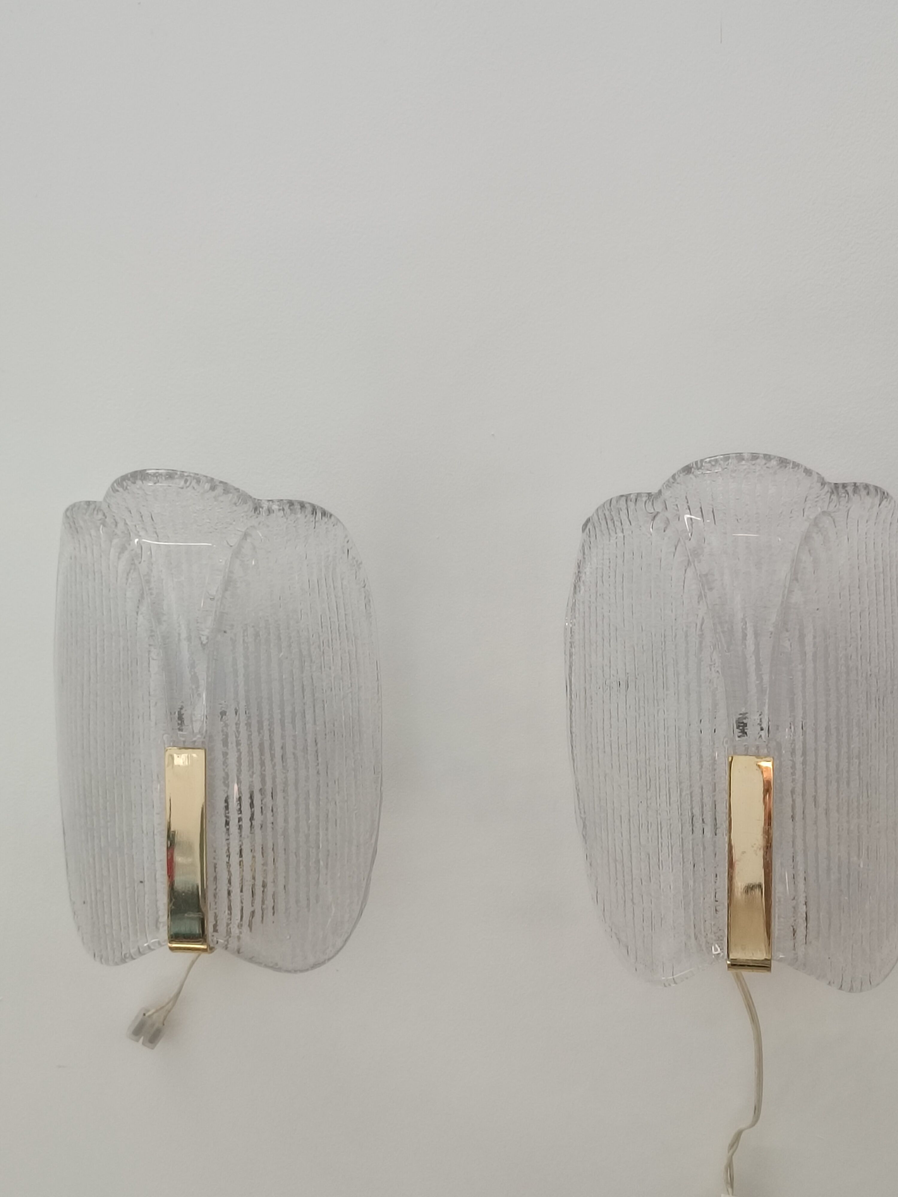 Wall sconces by Carl Fagerlund for Orrefors 1970s