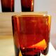 Lot de 4 verres ambrés Lever 70s
