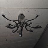 Circular coat rack in chrome-plated iron