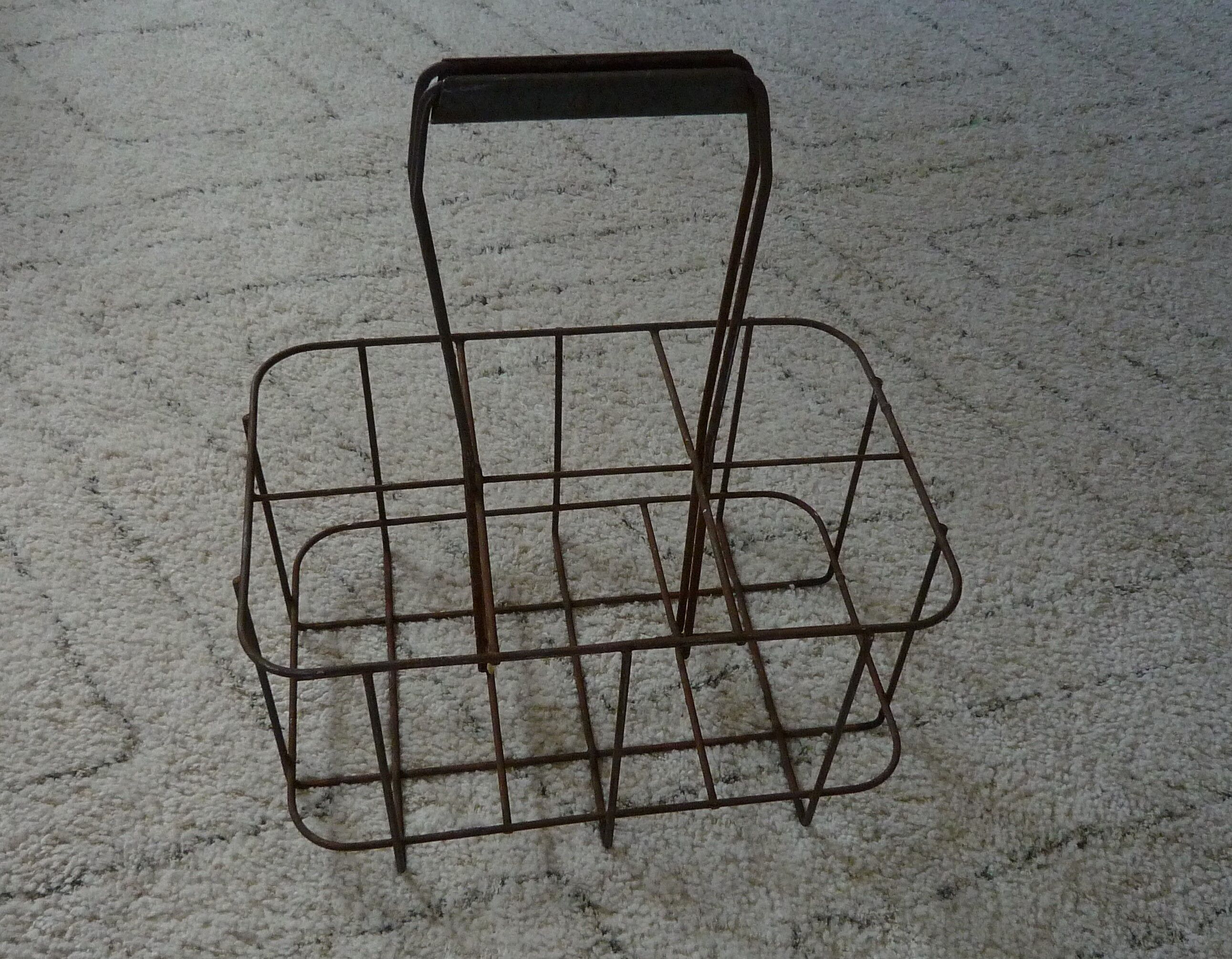 Iron bottle holder vintage 1960s