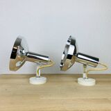 Pair of Concord chrome metal adjustable spotlights from the 70s