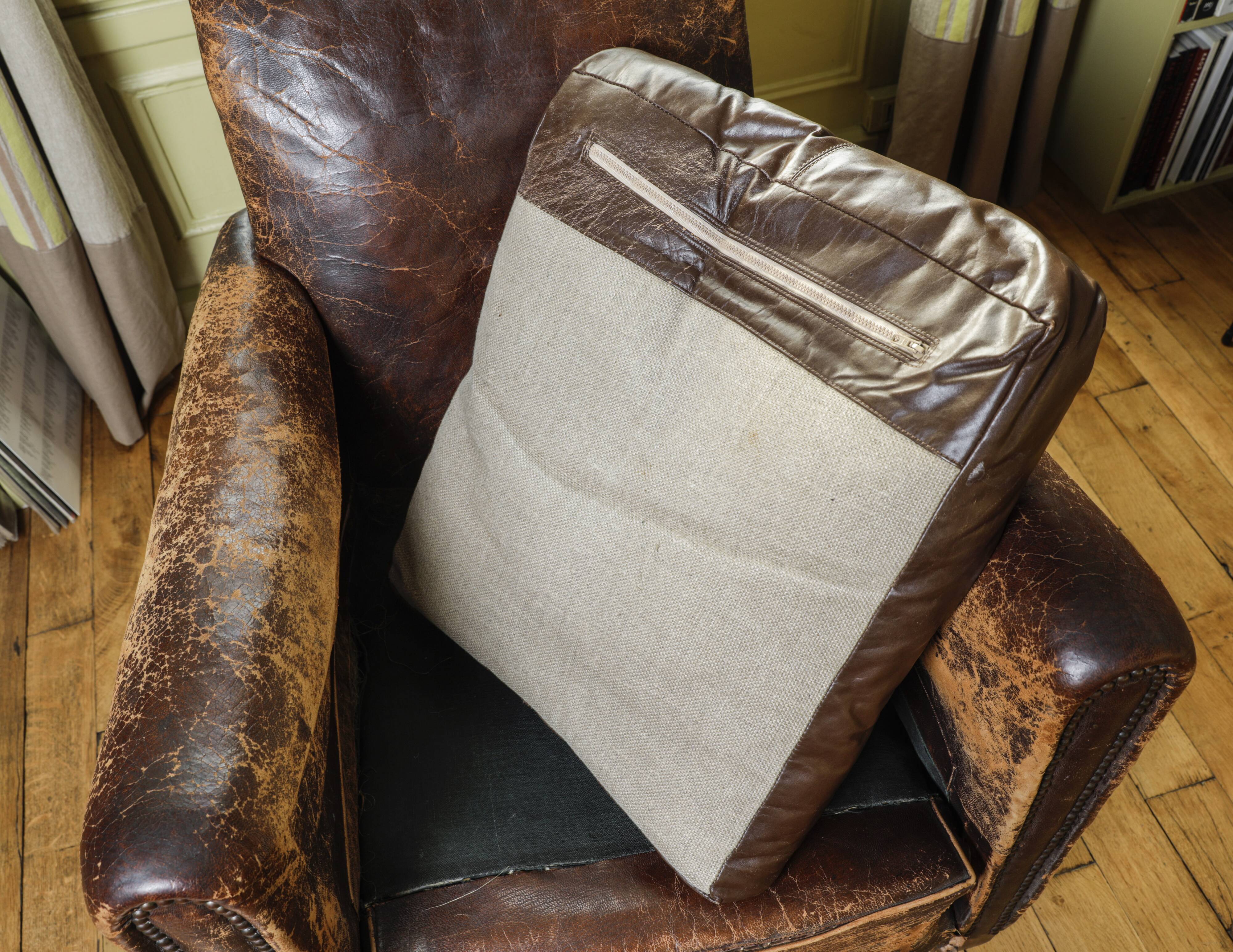 Old vintage leather club chair