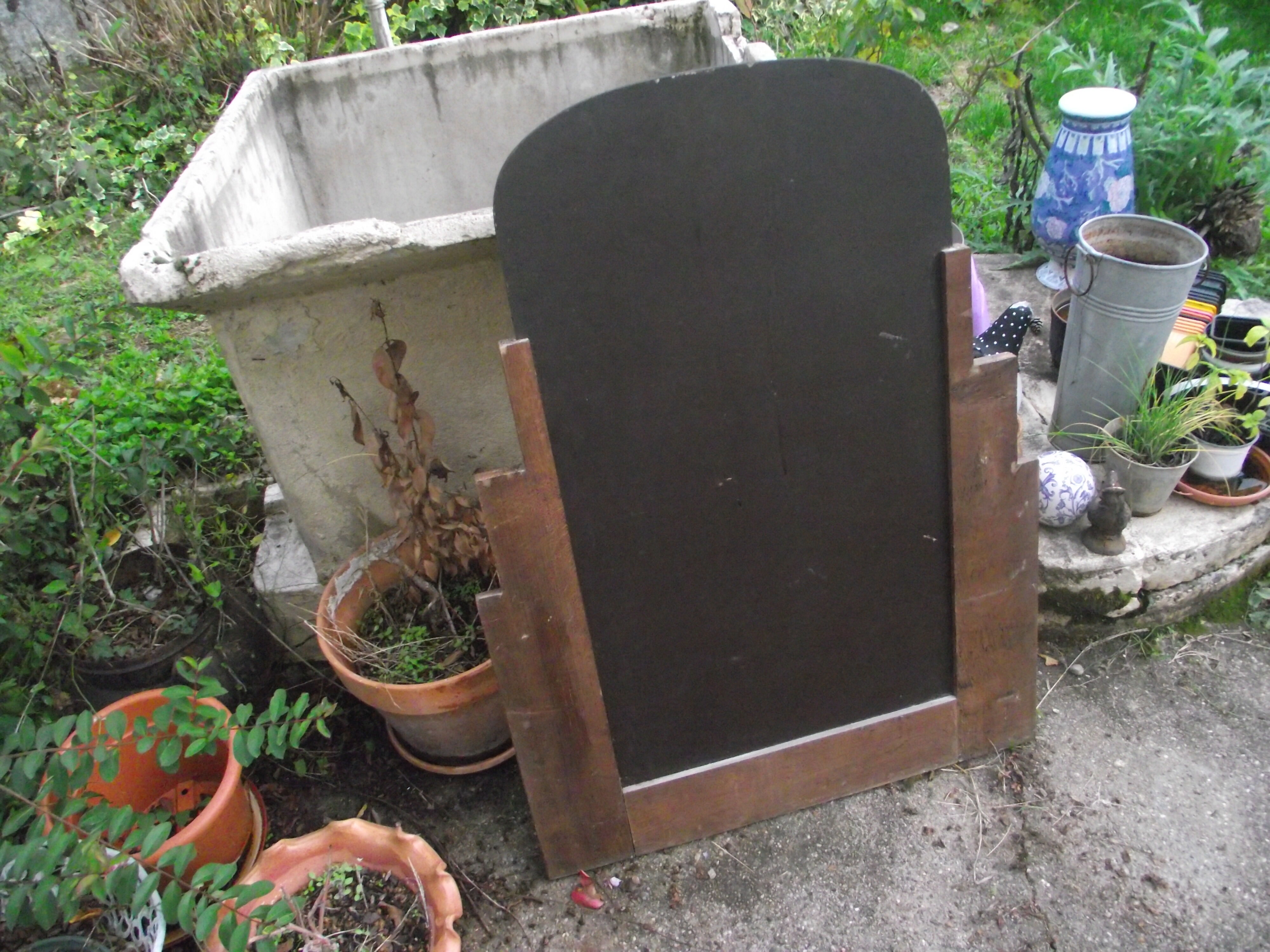 Mirror bevelled art deco raw oak 68x90cm