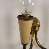 Set of four Mid-Century sconces in lacquer and brass. Italy 1950s