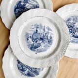 Delft opaque porcelain dessert plates