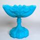 Footed bowl in turquoise blue opaline from the 1930s/40s.
