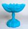 Footed bowl in turquoise blue opaline from the 1930s/40s.