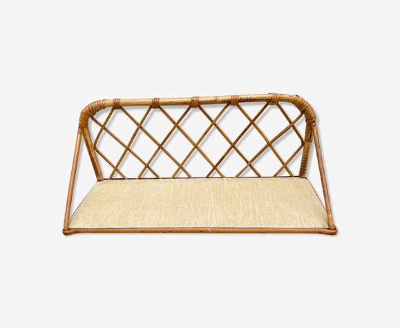 Étagère murale en rotin design 50s
