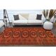 1970s Vintage Turkish Oushak Handmade Wool Cotton Orange Area Rug 186x272