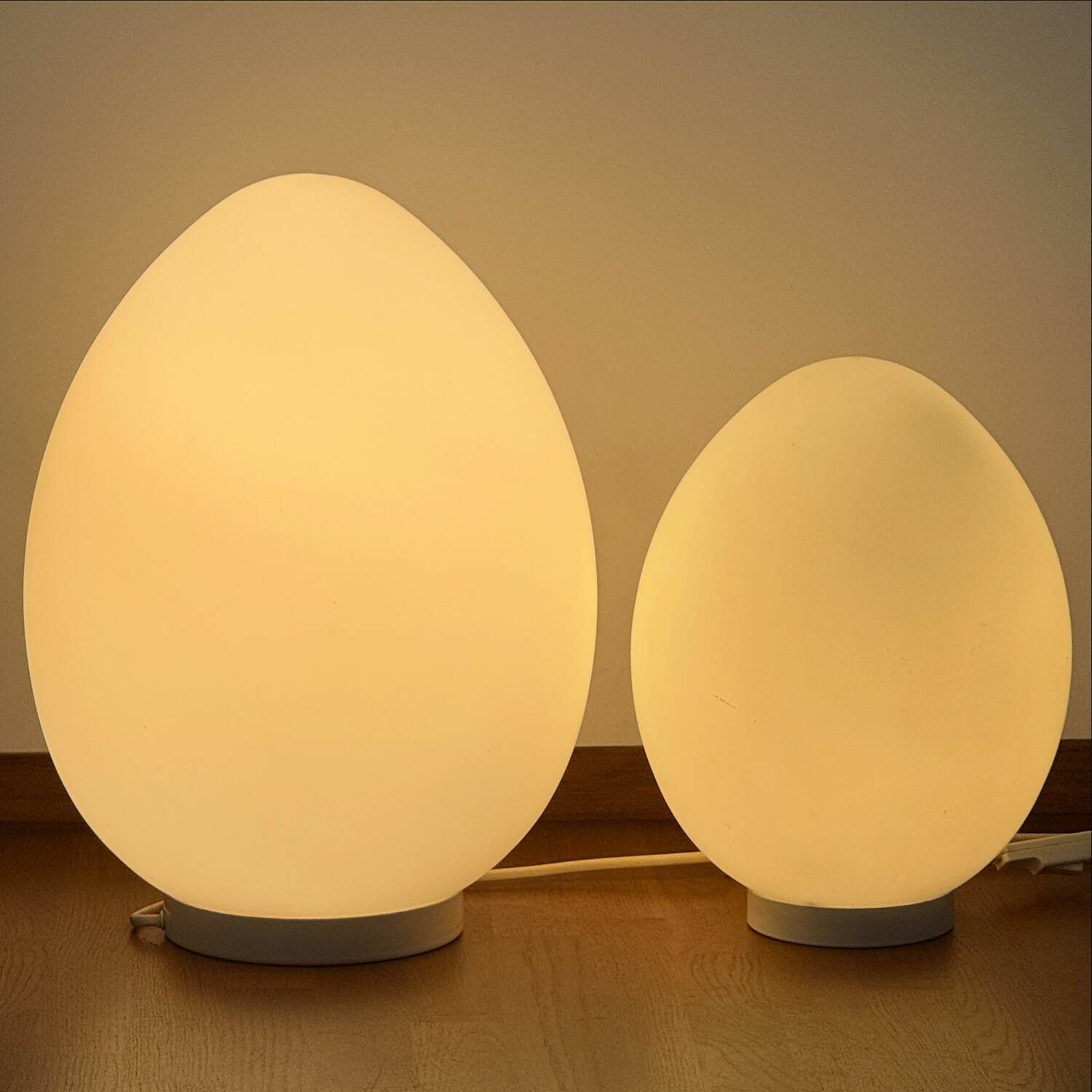 Duo de lampes œuf vintage 1970