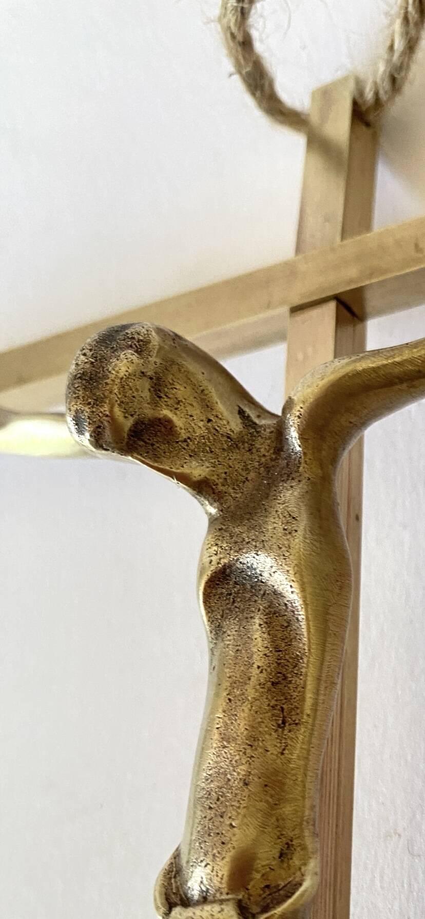 Bronze crucifix, 70s sculpture