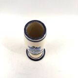 Breton white and blue vase with floral decoration Quimper Ile d'Oléron