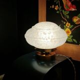 XL white globe table lamp in Clichy glass