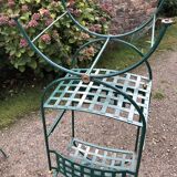 2 armchairs and 2 chairs in full wrought iron, handcrafted.