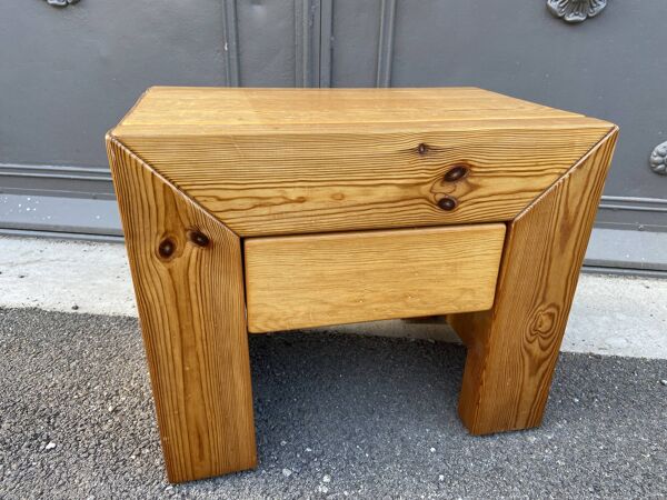 Chevet scandinave bois pin sapin vintage design 1970/1980