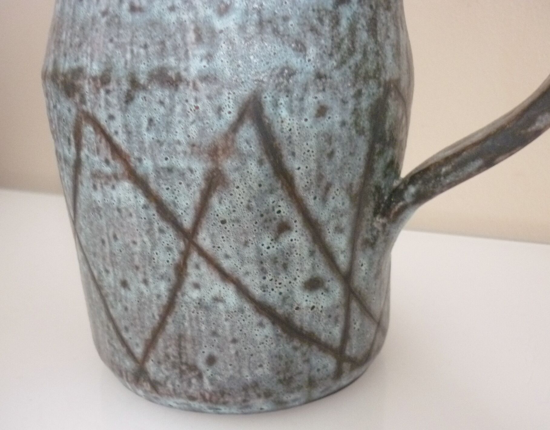 Pitcher signed Camos Vallauris, glazed ceramic, 60s/70s
