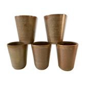 Set of 5 sandstone glasses Digoin Sarreguemines 70s