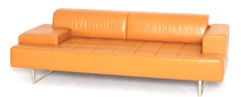 Quadra 3-seater leather sofa Poltrona Frau