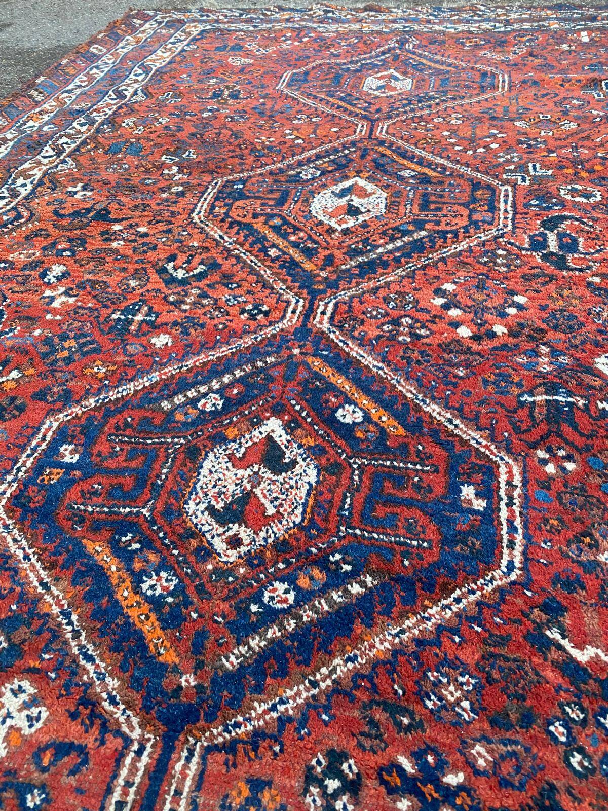 Persian wool oriental rug Iran burgundy handmade 230x320