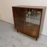 Vintage display cabinet with sliding doors 1950's