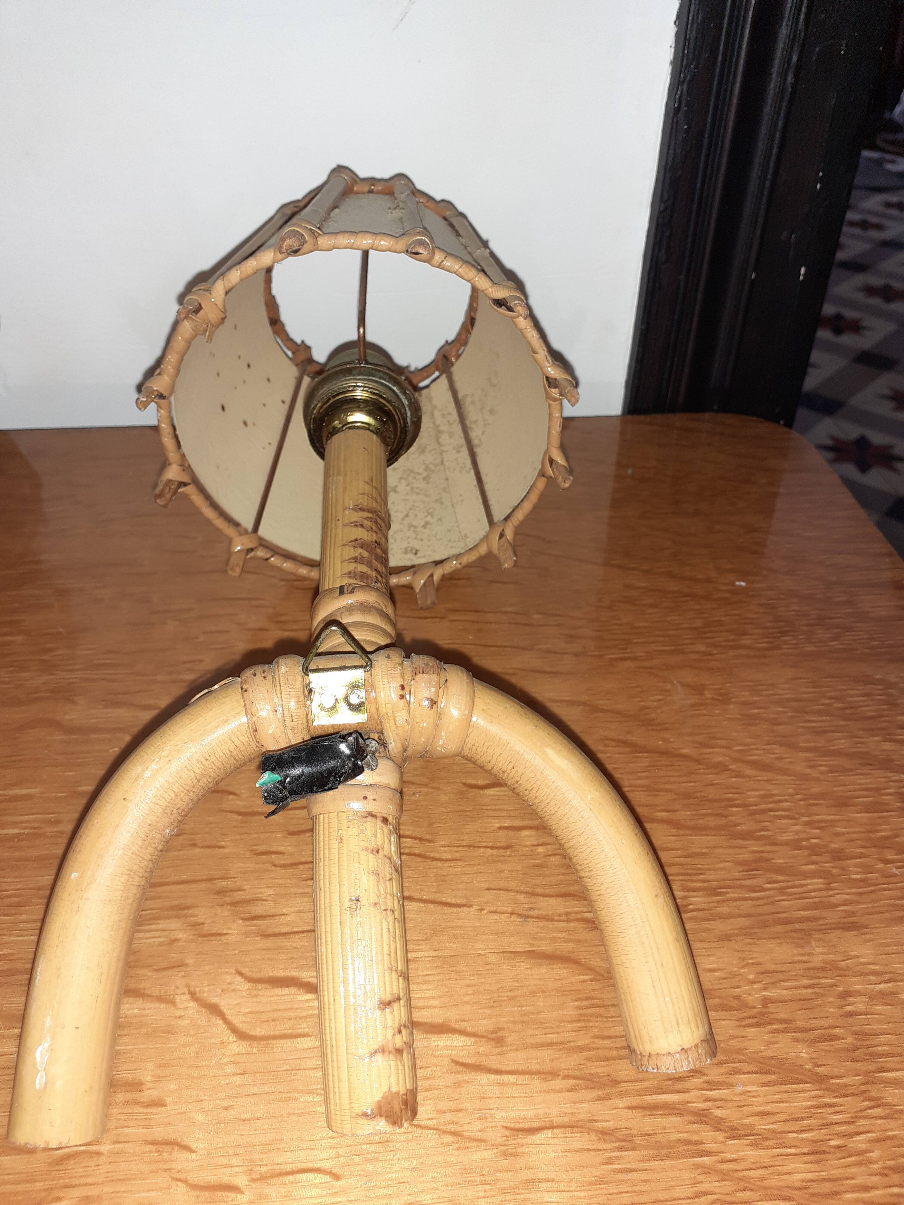 3 rattan sconces 50s