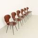 Six plywood chairs by Carlo Ratti, Italy, 1950s.
