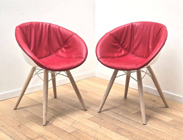Paire de fauteuils Gliss Wood 904, Pedrali