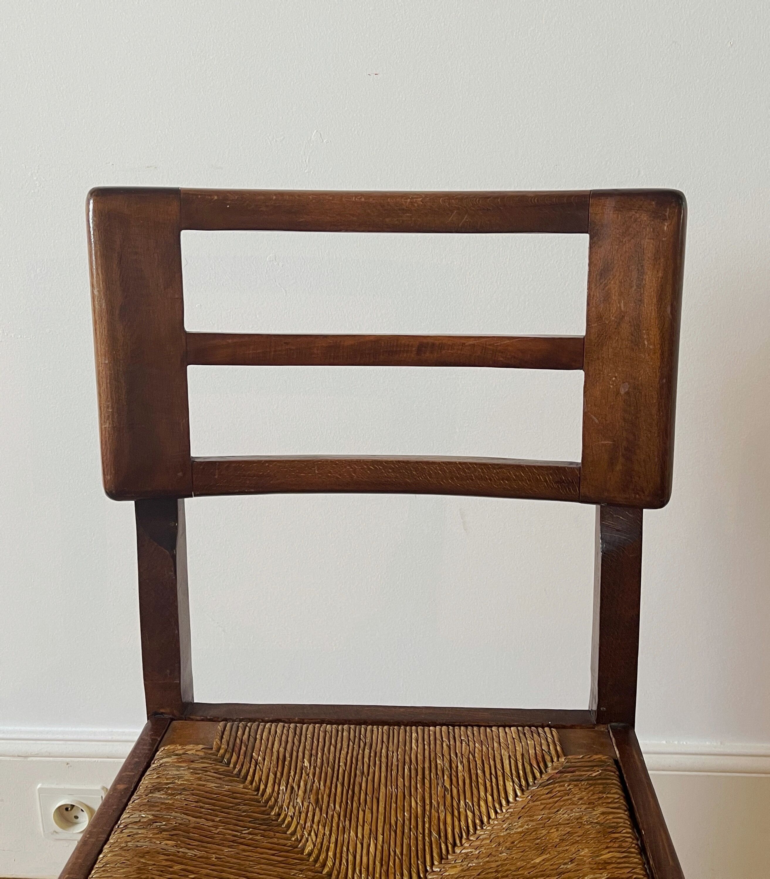 Pierre Cruège straw chair 1950s