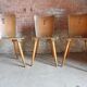 3 Brutalist bistro chairs year 60