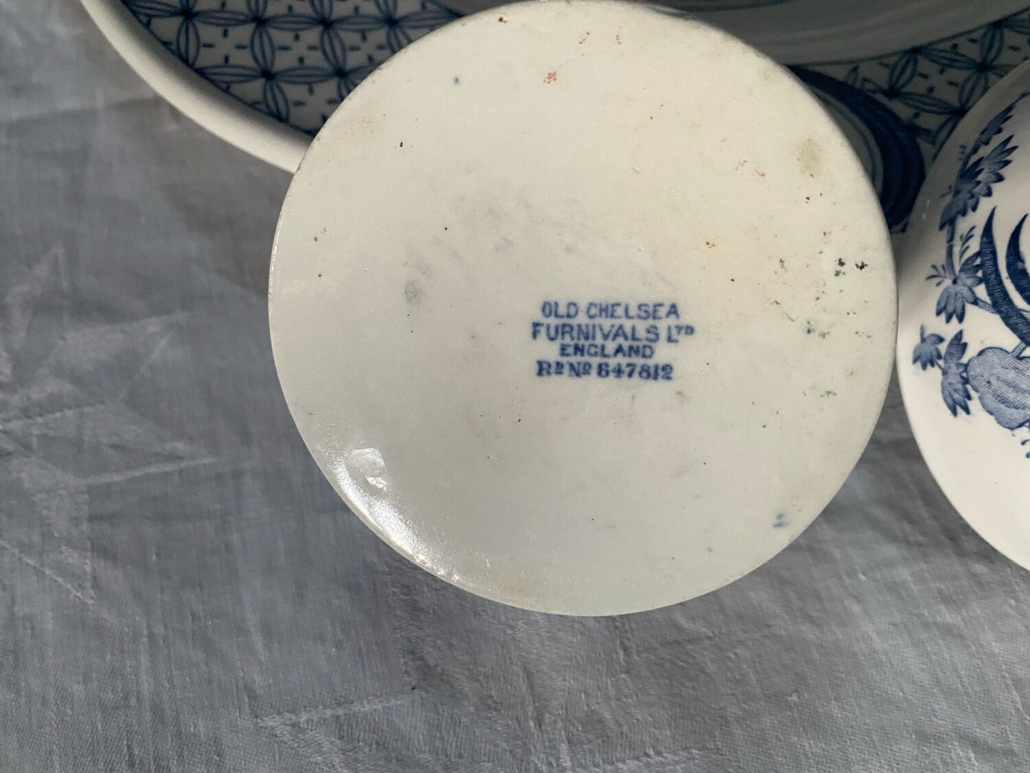 Butter dish and plate, Old Chelsea Furnivals