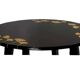 Black side table made of pine, hand-painted with acrylic, decorated with golden leaves, 1960s.