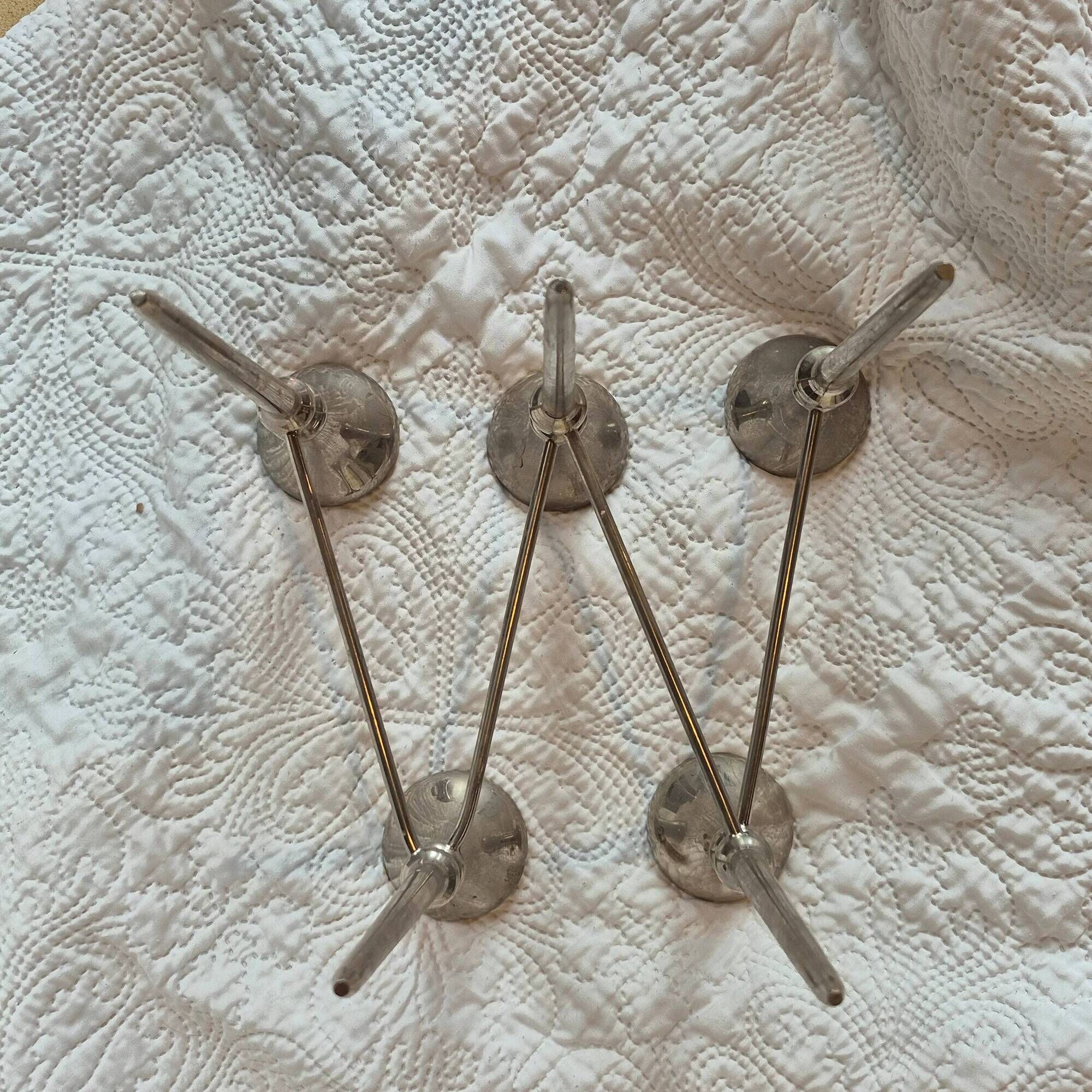Chandelier articulé à 5 feux en métal finition argentée
