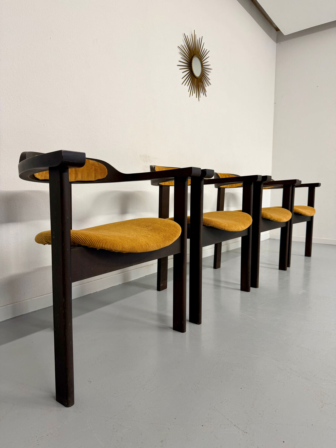 4 chairs model Expo 68 designed by Robert Haussmann, 1960s vintage.