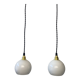 Pair of old opaline pendant lamps 10 cm vintage