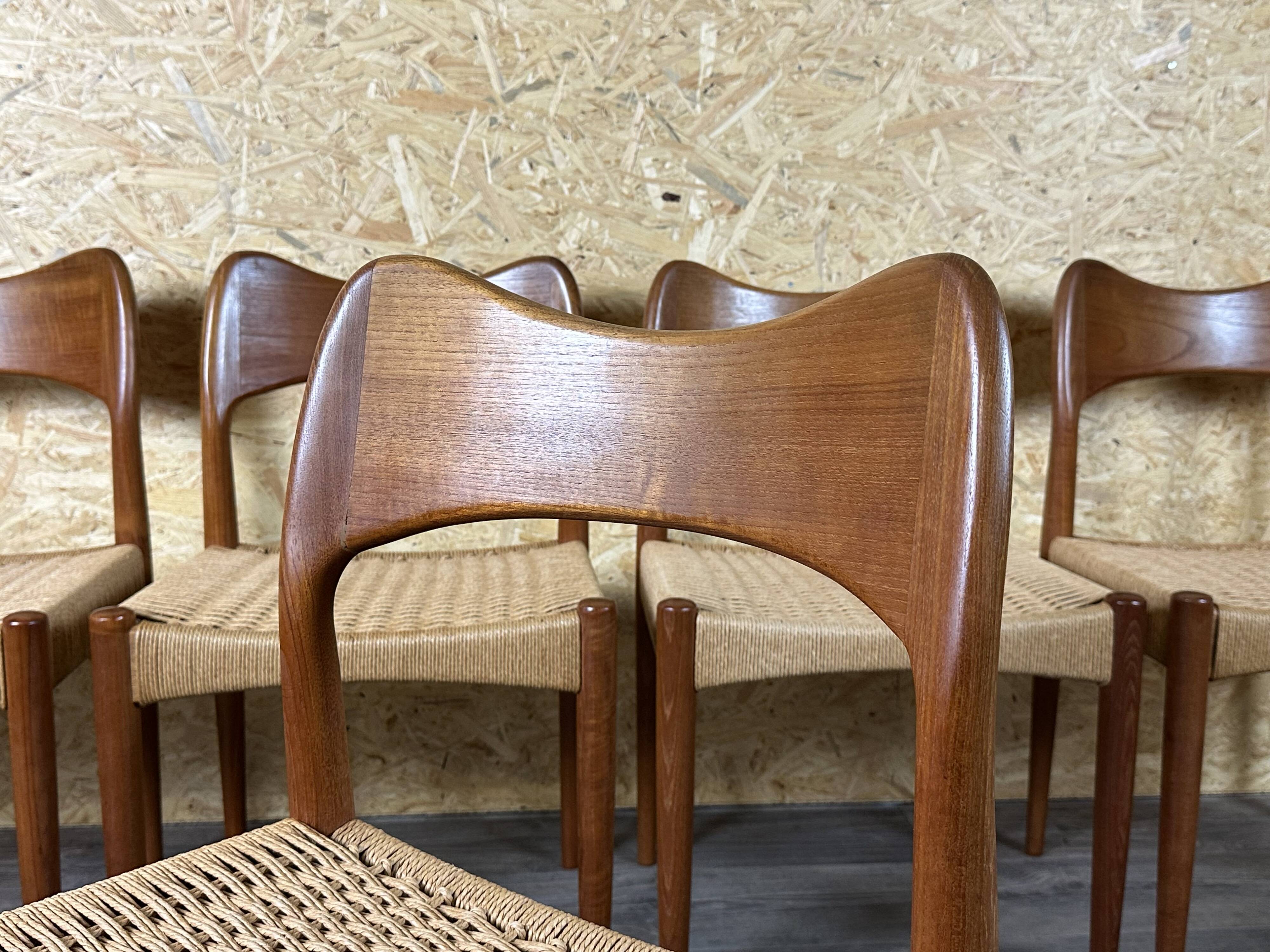 6 teak dining chairs from the 60s/70s by Niels O. Möller for J.L. Møllers 60s