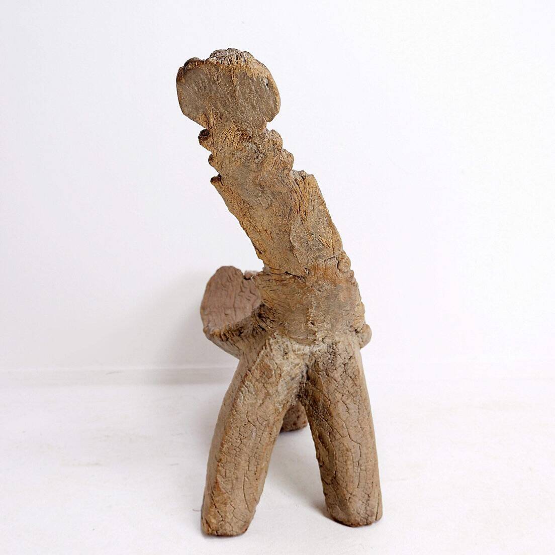 "Lobi" African tripod wooden stool from Burkina Faso