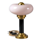 Lampe de chevet ou à poser art-déco • Verre ancien & Laiton patiné