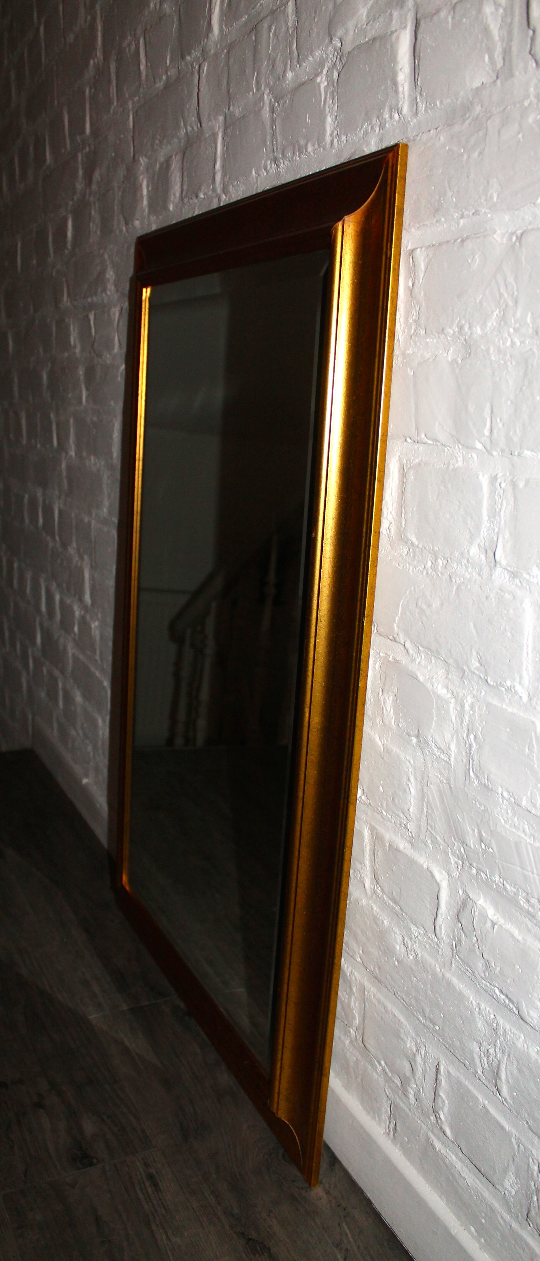 Miroir biseauté 90-58cm en bois doré