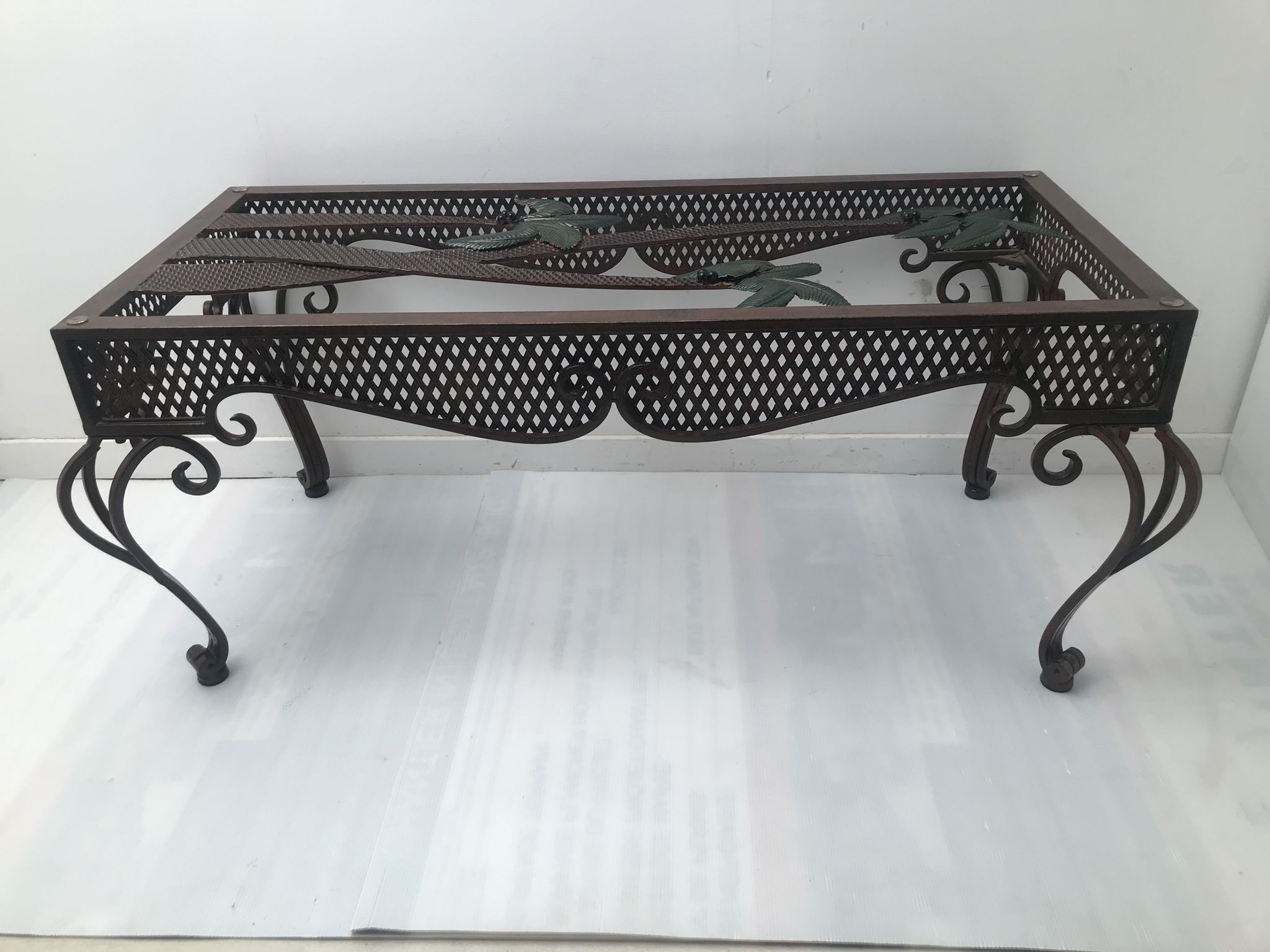 Table basse en fer forgé des années 50-60