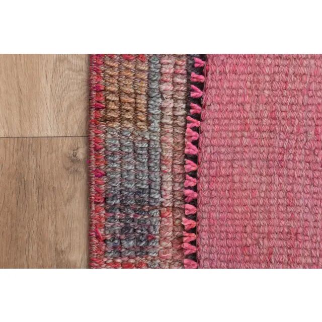 Pink Red Vintage Oushak Wool Turkish Runner Rug 83x305