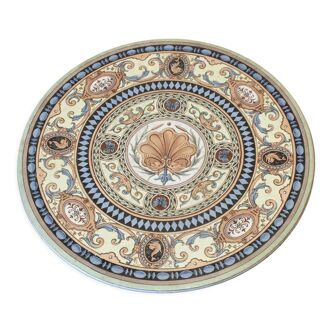 Plat rond Sarreguemines polychrome