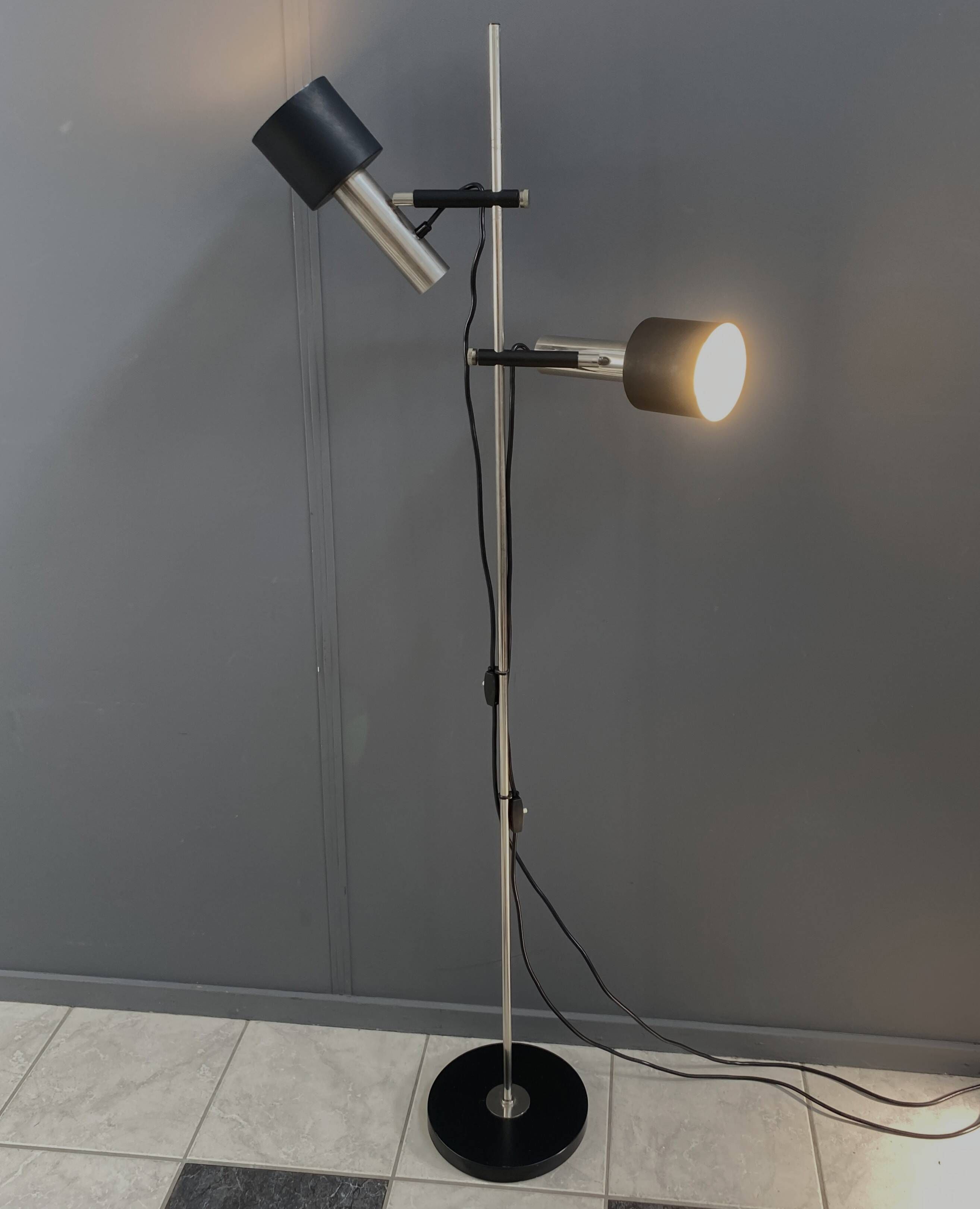 double shaded metal floorlamp by J. Hoogervorst for Anvia Netherlands