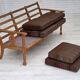 1970s, Danish 3-seater sofa, green furniture wool, oak wood.