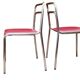 2 chaises en cuir, années 60-70