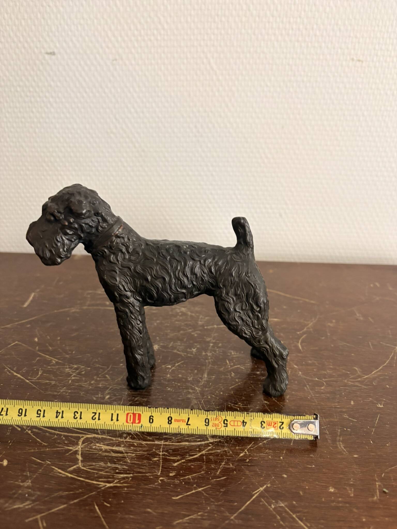 Antique Sculpture Airedale Terrier Welsh Regule Art Deco 1930