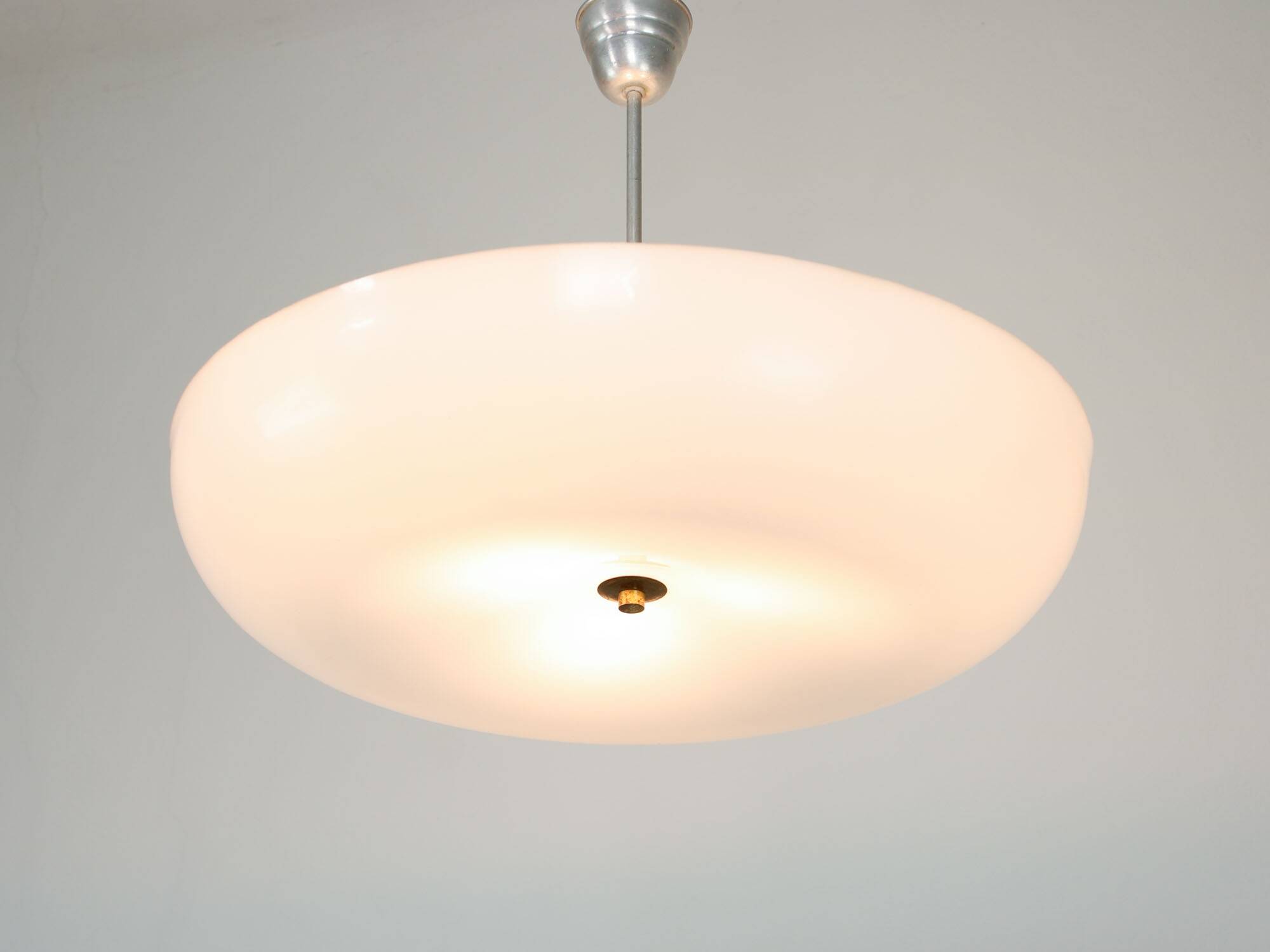 Space Age Italian Plexiglass and Brass Chandelier, 1970s