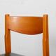 Set of 6 solid elm and leather chairs by Self, 1980.