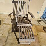 Chaise longue en teck vintage