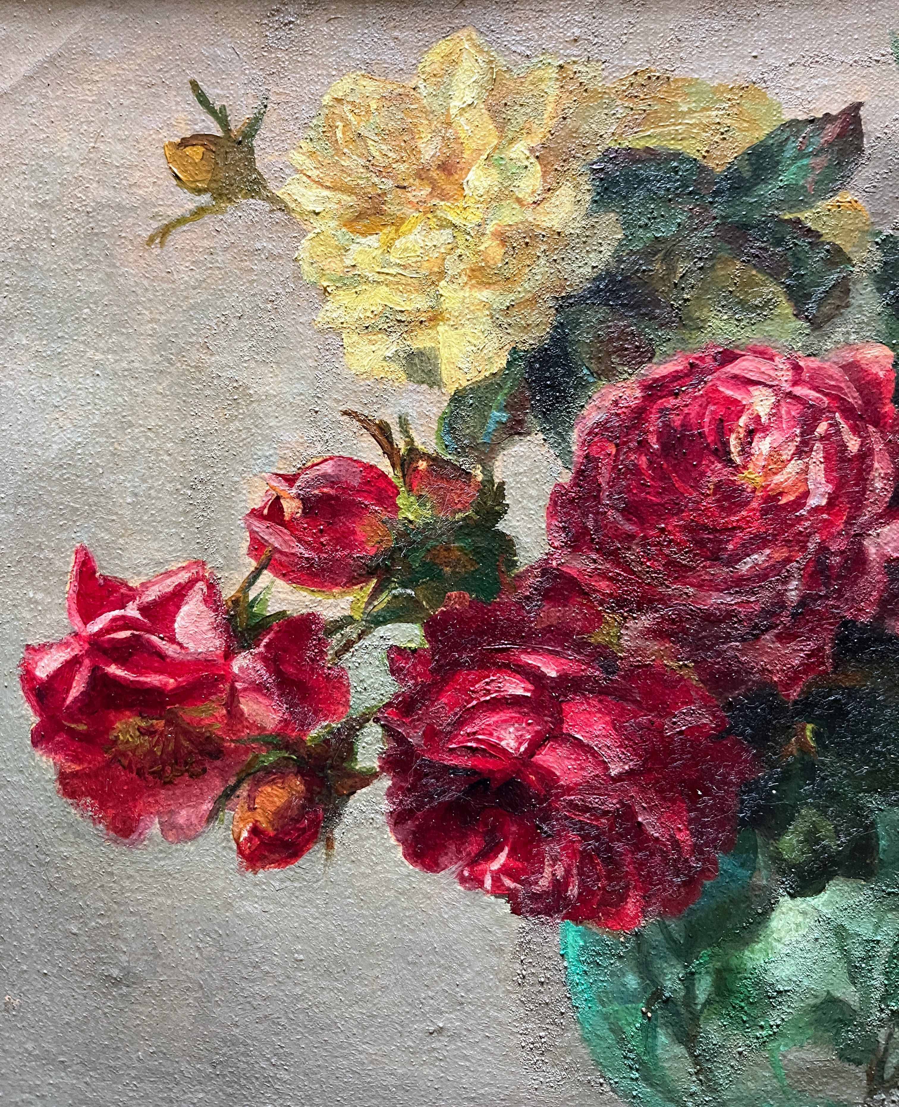 HST painting "Bouquet of flowers" signed FF Fauconnier (19th-20th century) + frame